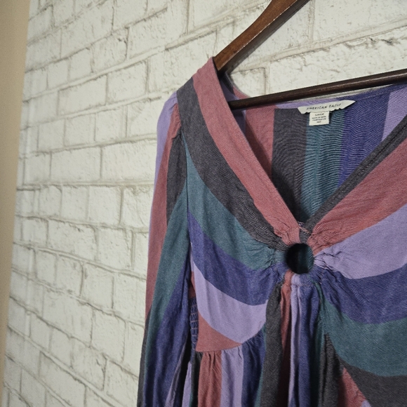 AEO cute stripe long sleeve top - Picture 6 of 13